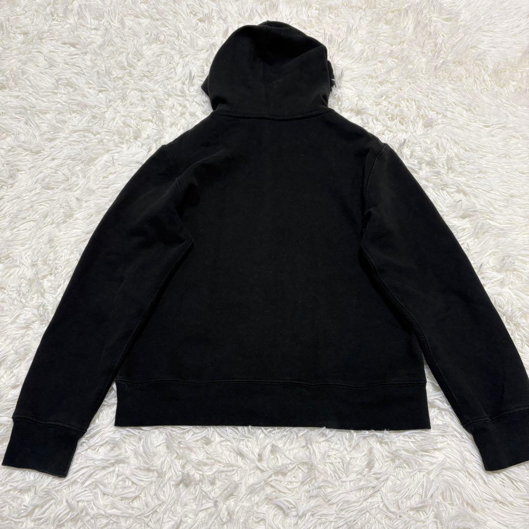 ポロラルフローレン ジップアップパーカー ホースロゴ刺繍 裏起毛 M 黒