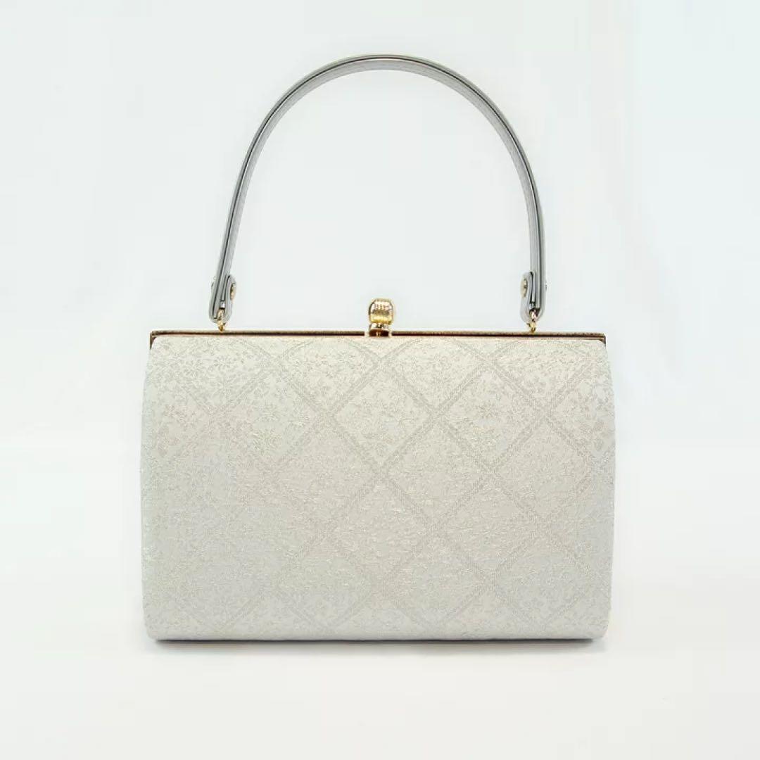 ☆新品未使用☆礼装用佐賀錦シルバー系草履バッグセット　フリーサイズ