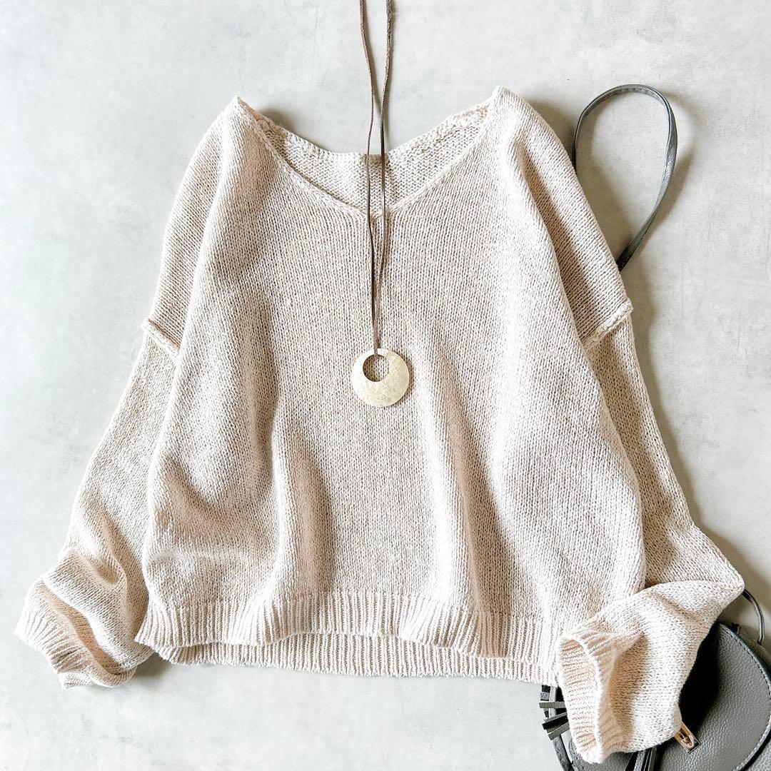 ワンピース＆Vネックプルオーバー2点セット