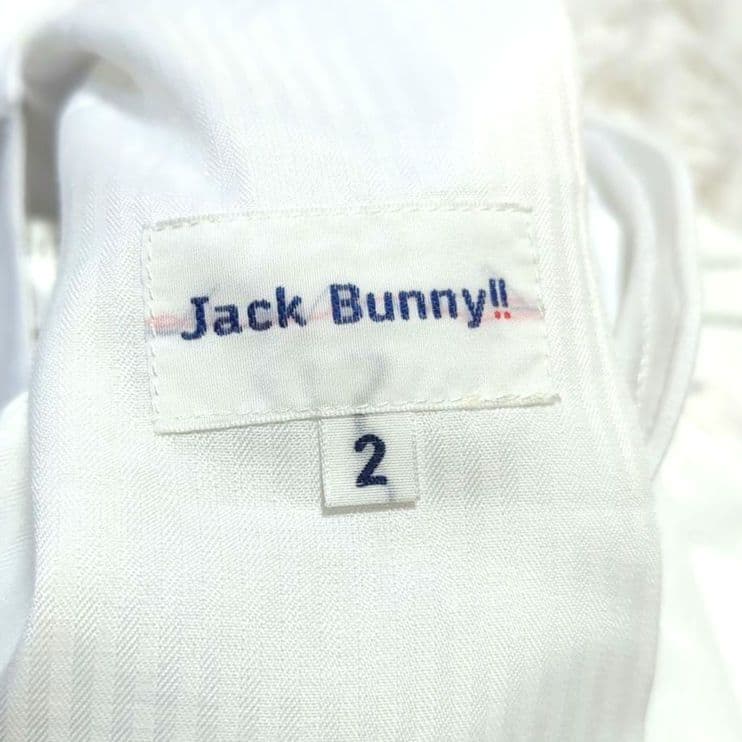 JACKBUNNY ゴルフパンツ ホワイト背面ロゴ TEEさし付　サイズ2