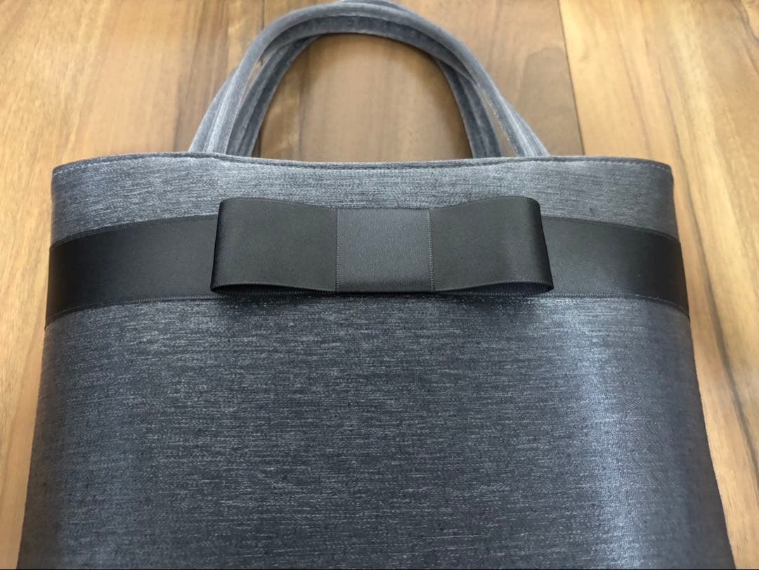 東京ソワール カラーフォーマルバッグ リボン シルバー