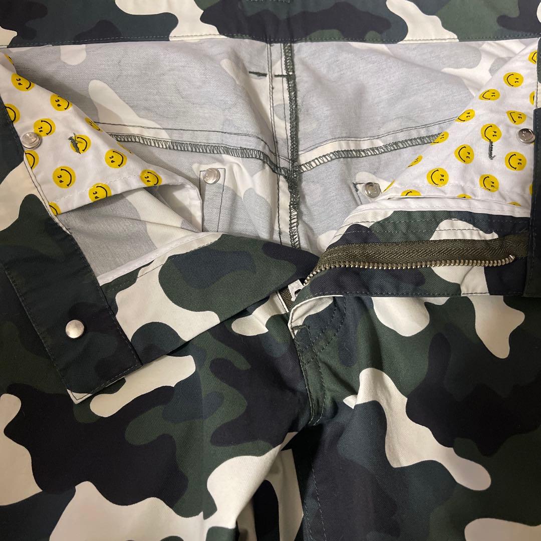 極美品　パーリーゲイツ　パンツ　迷彩　カモ柄　M〜L相当　アーミー　4 白　黒