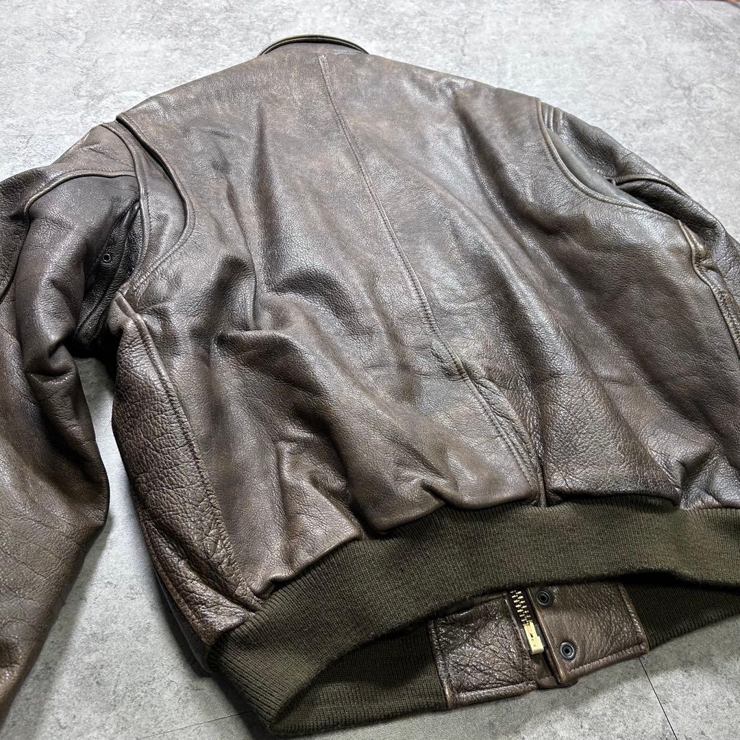 90s【Vintage】A2/leather flight jacket/Y2K