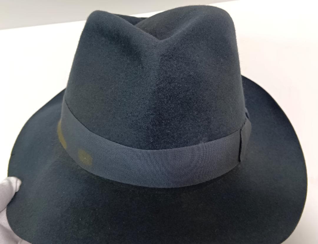 ボルサリーノ アレッサンドリア 60 訳あり ラビットファー イタリア製 灰