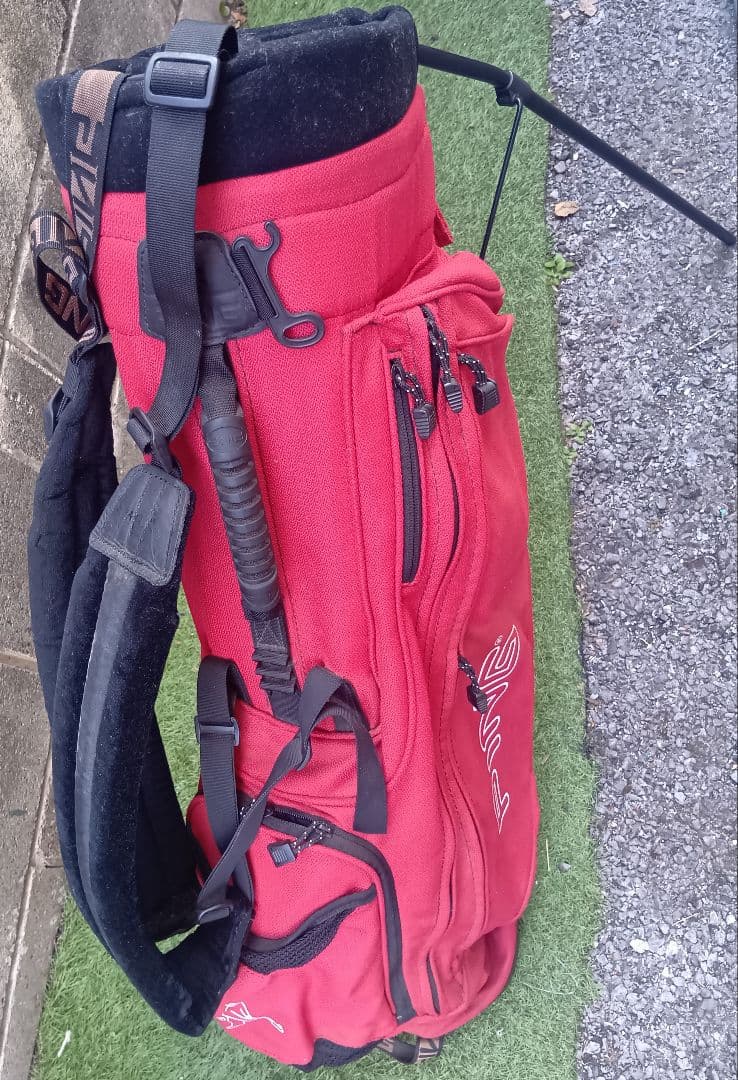 送料込みPING ピン スタンドキャディバッグ 14pcsセット付きレッド