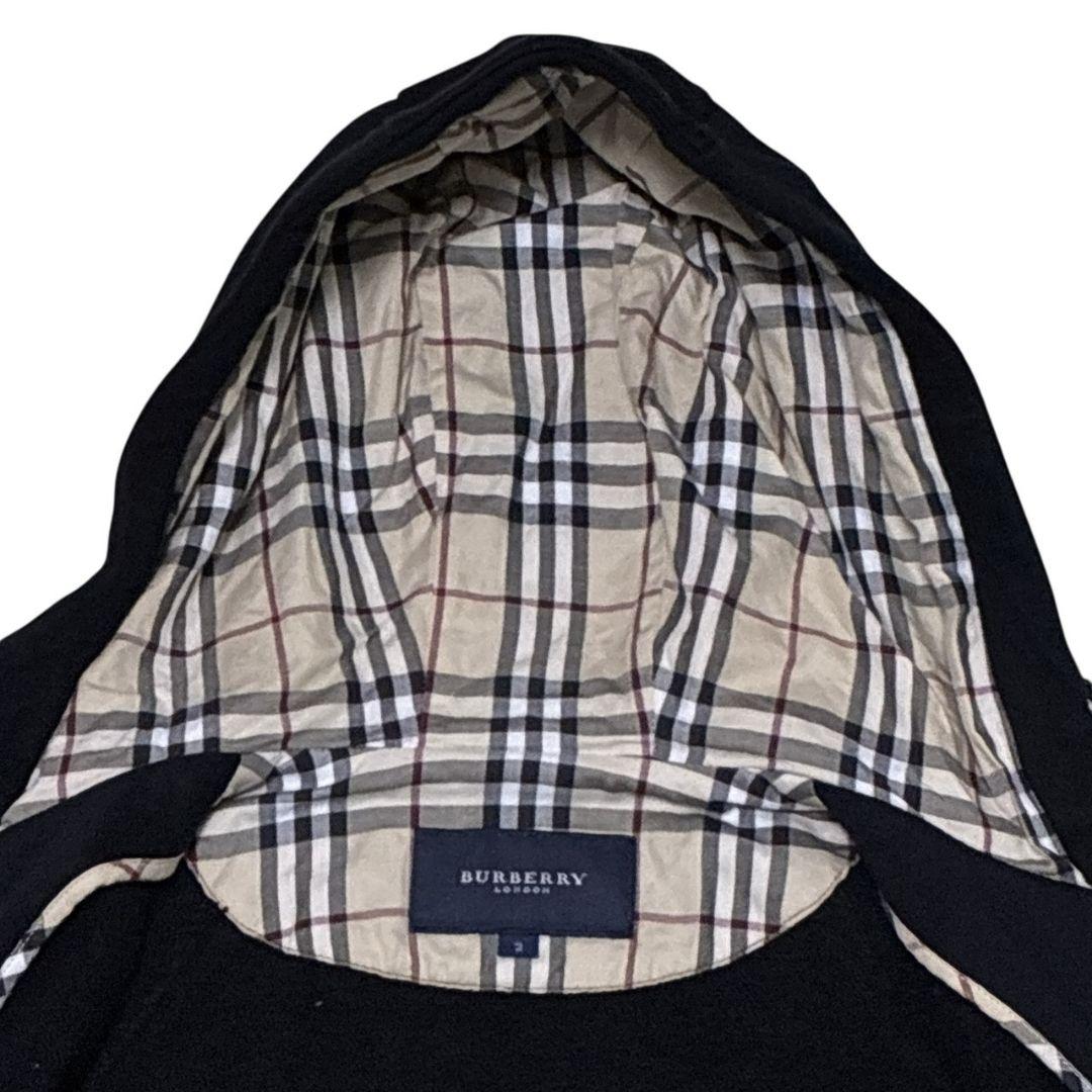 極美品✨バーバリーロンドン パーカー ノヴァチェック ロゴ ジップアップ 黒 2