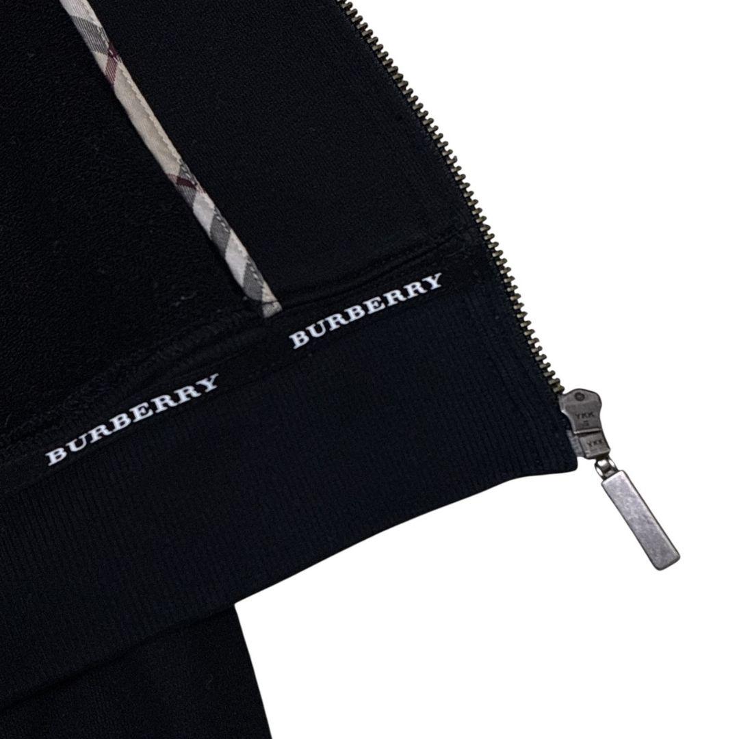 極美品✨バーバリーロンドン パーカー ノヴァチェック ロゴ ジップアップ 黒 2