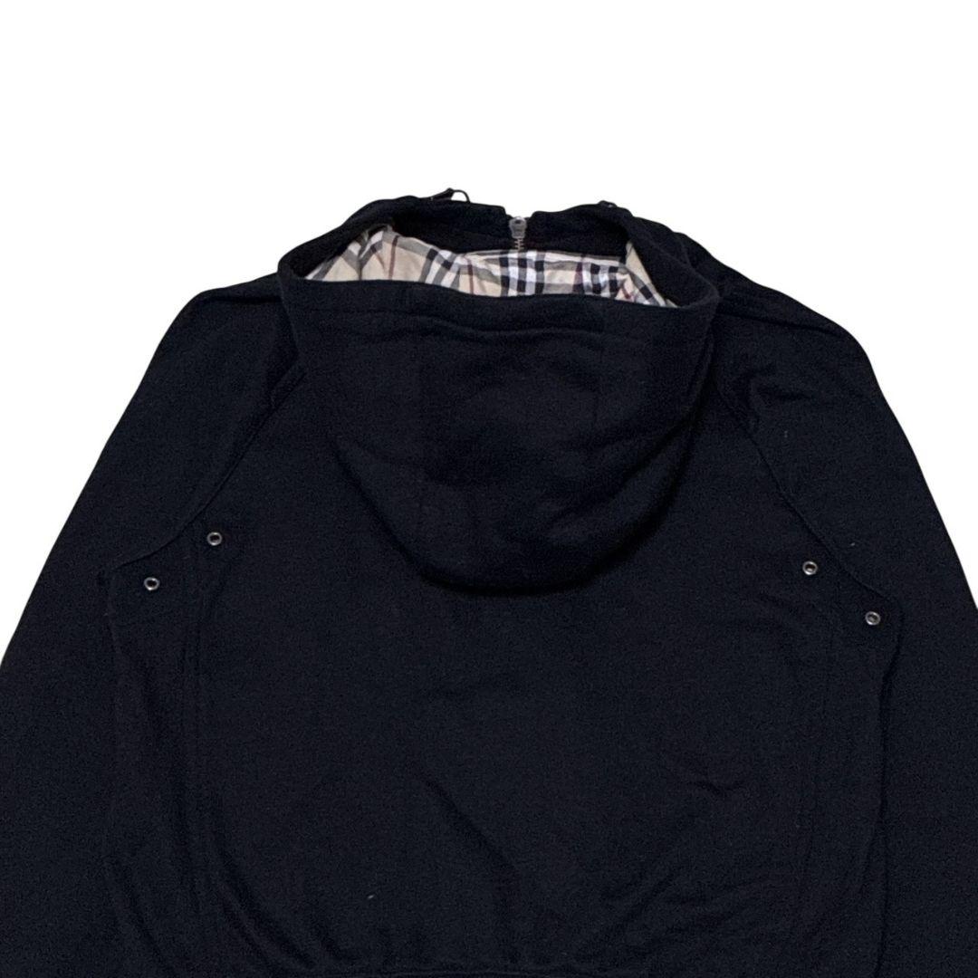 極美品✨バーバリーロンドン パーカー ノヴァチェック ロゴ ジップアップ 黒 2