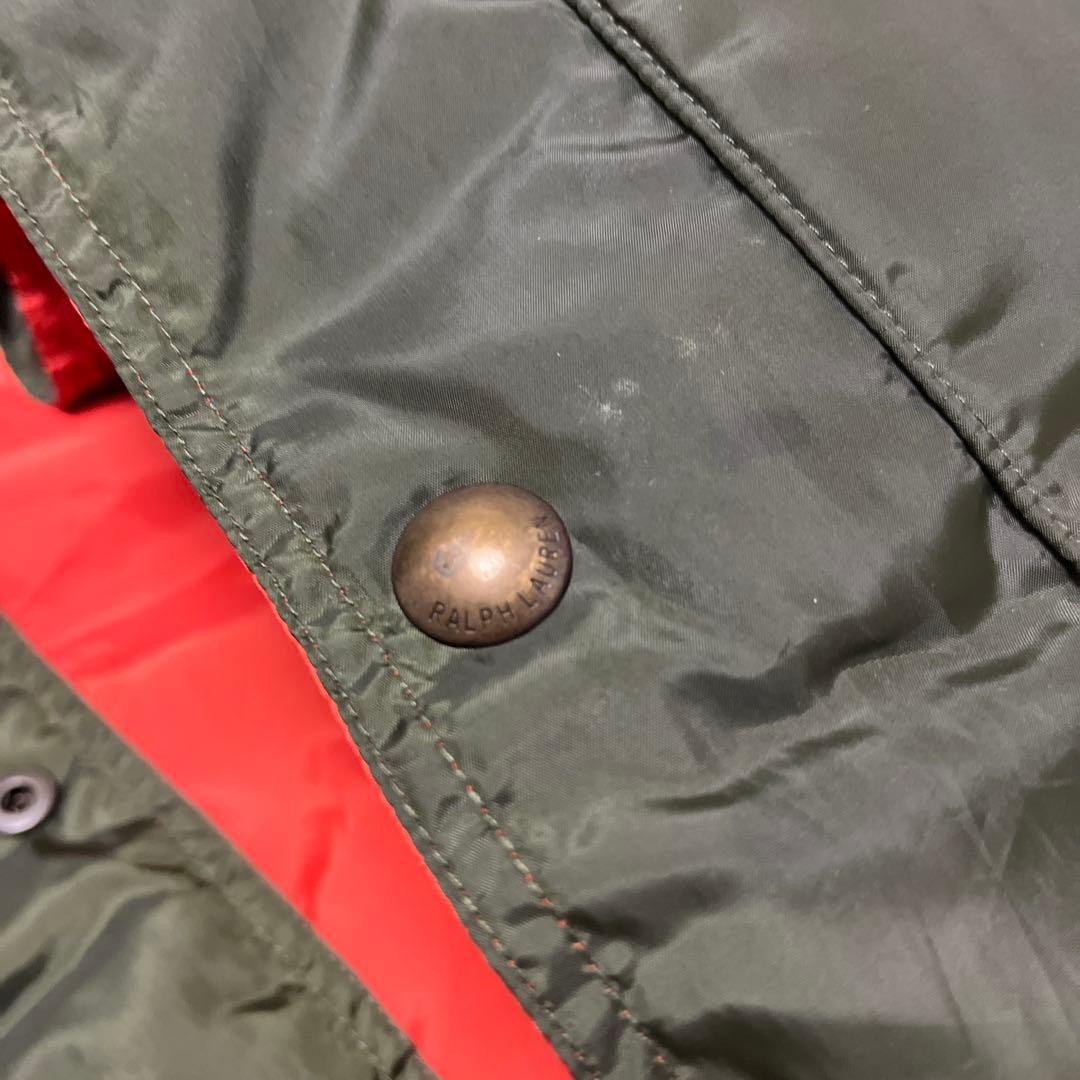 poloのダウンベスト！オリーブグリーン/オレンジ