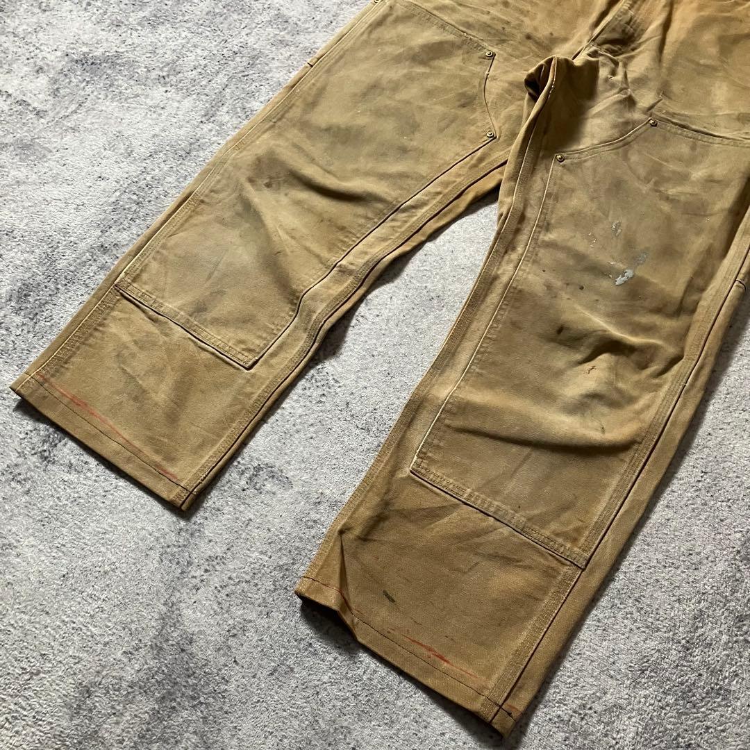 90sCarharttカーハートUSA製ダック地ダブルニーワークパンツベージュ
