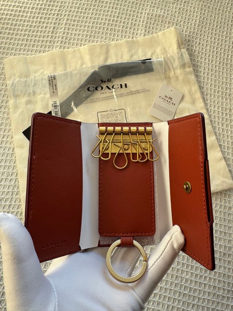 正規品•新品COACH コーチ6リング キー ケース・シグネチャー キャンバス