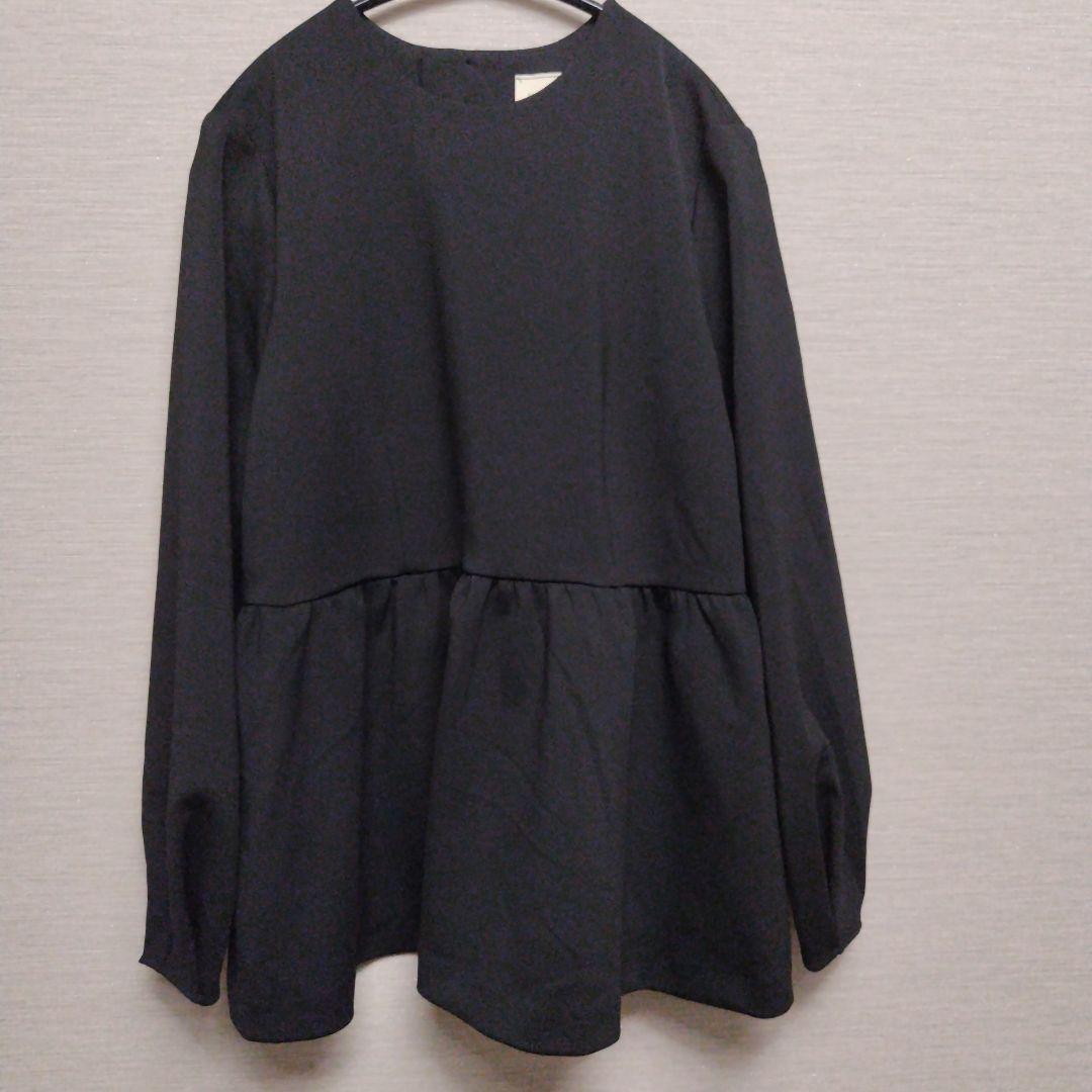 ユナイテッドアローズ SPONGY バックパールペプラムブラウス ブラック 38