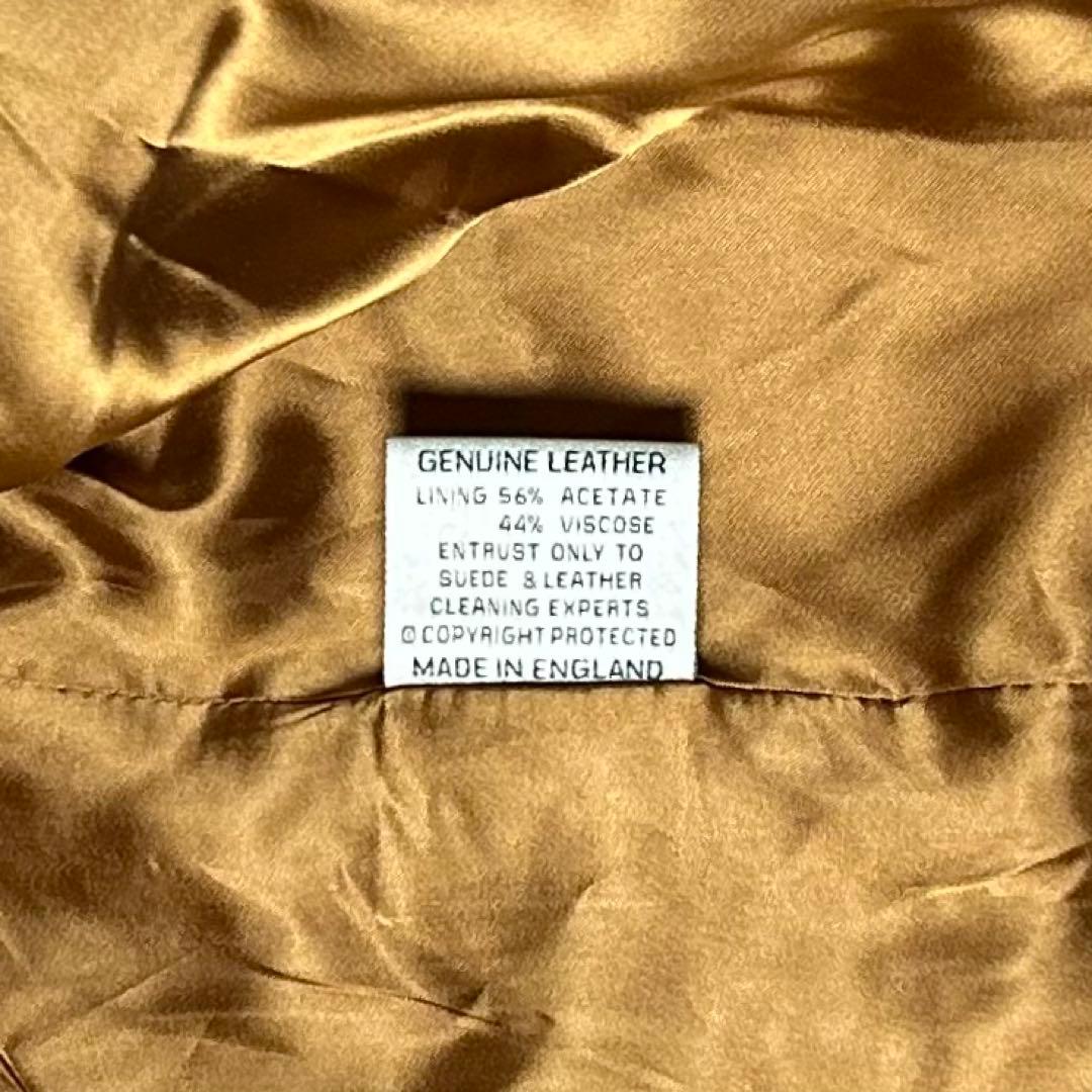 【美品❗️】 イギリス製 リアルレザー カーコート レザーコート ブラウン 古着