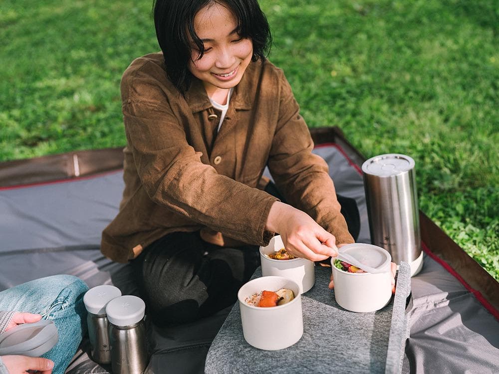 新品） peak 保温可能弁当箱　トバチ３　食器セット ホワイト