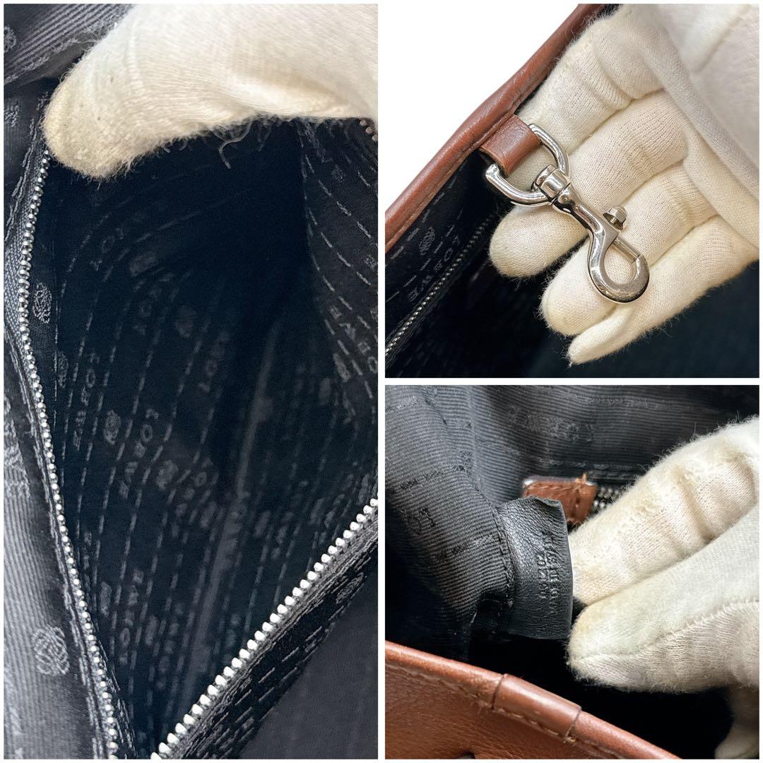 定番✨ロエベ ヘリテージ ロゴドン 肩掛け トートバッグ レザー ブラウン