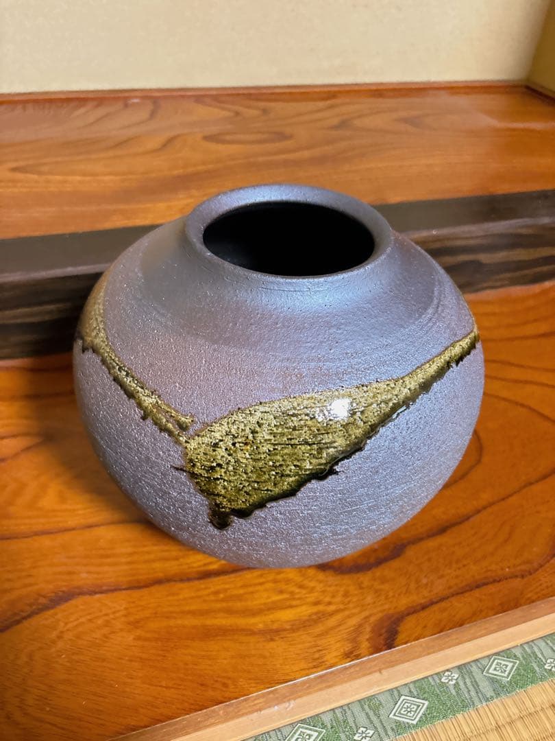 【箱付き】明山作 花瓶 花器 共箱付 茶道具 華道具 花入 陶器