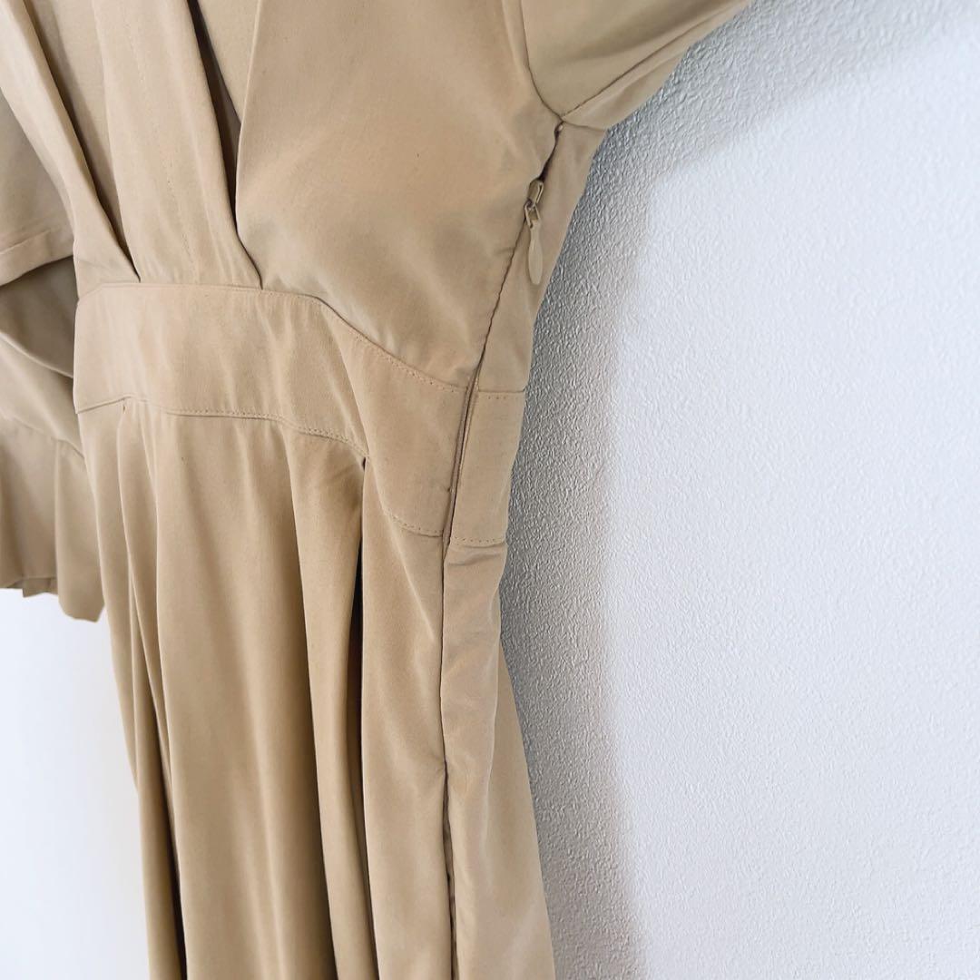 JENNE シャツワンピース クラシックリッチフレアワンピース ベージュ S