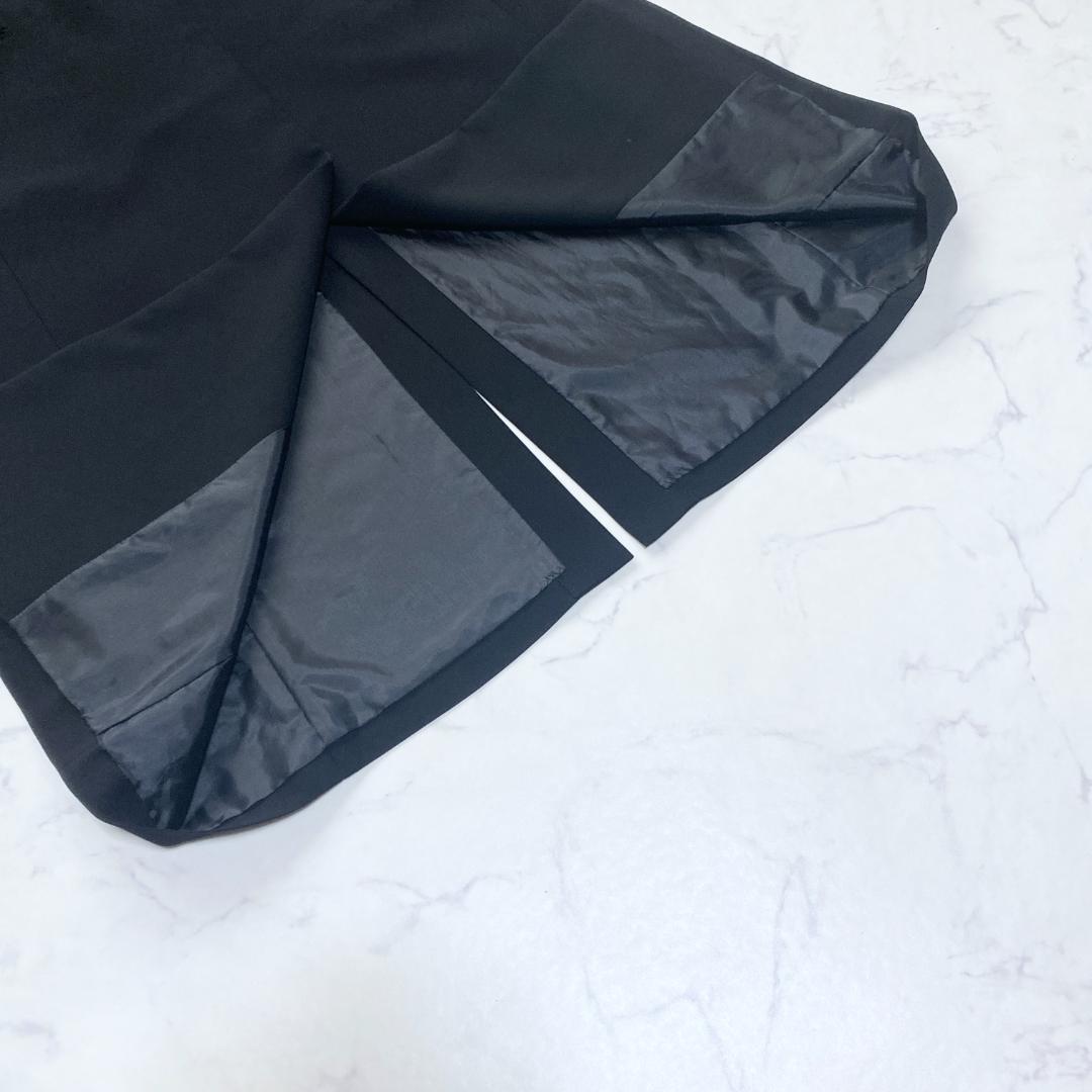 美品✨アドーア ADORE バックサテンクレープロングジレ 黒 38 ベスト