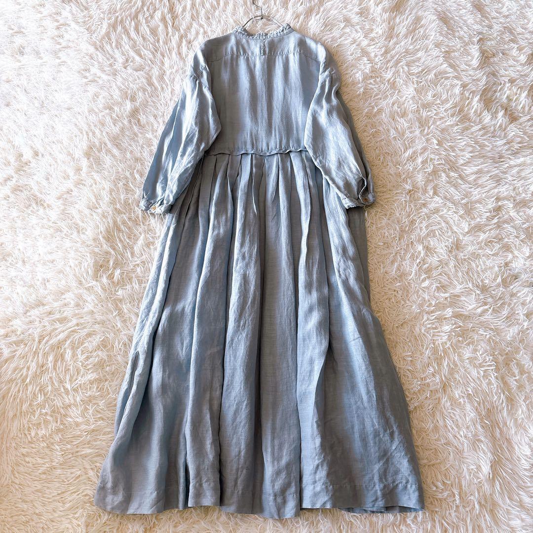 nest Robe ネストローブ　リネン100%ワンピース　ライトブルー