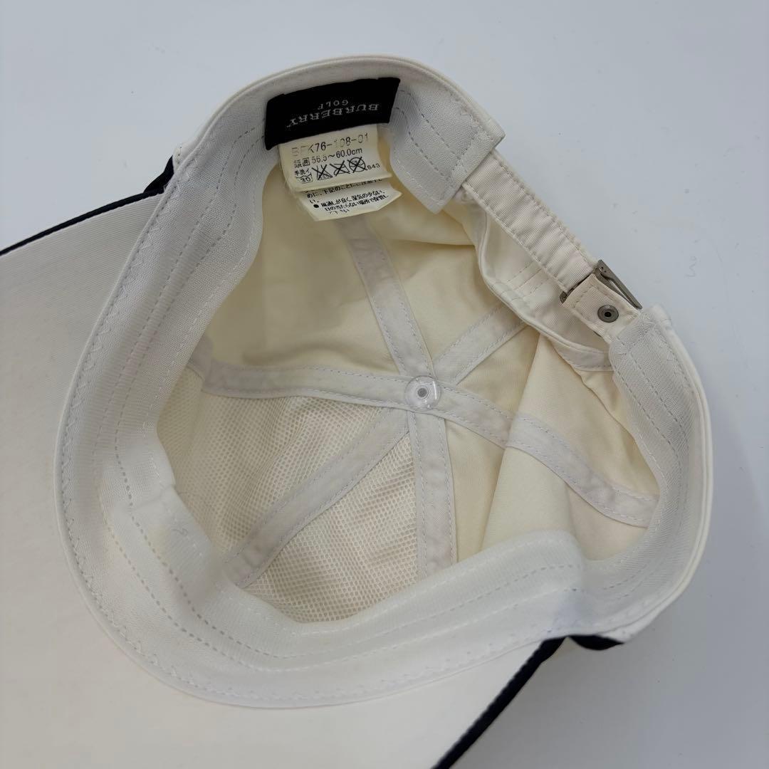 【BURBERRY GOLF】帽子 ロゴ刺繍 高級感 アイボリー ゴルフウェア