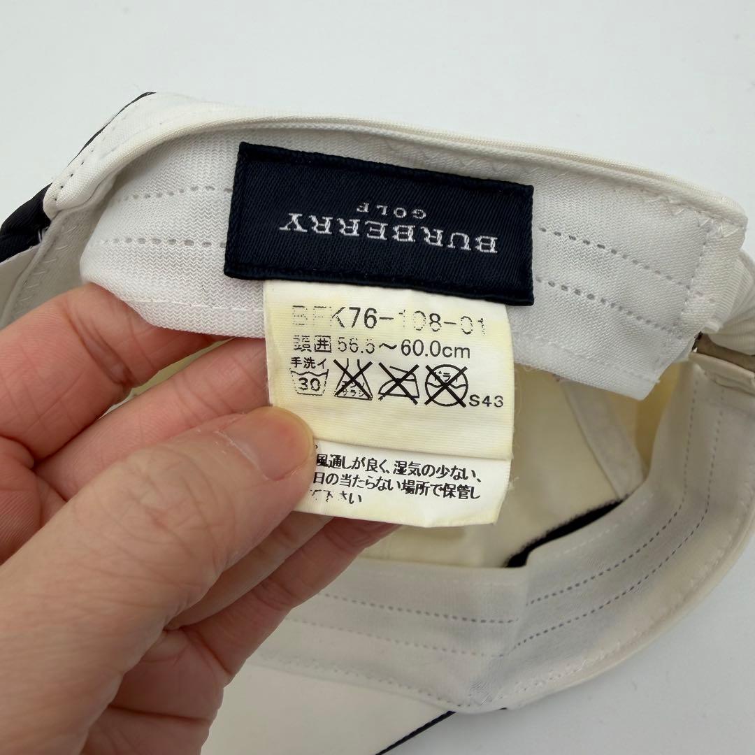 【BURBERRY GOLF】帽子 ロゴ刺繍 高級感 アイボリー ゴルフウェア