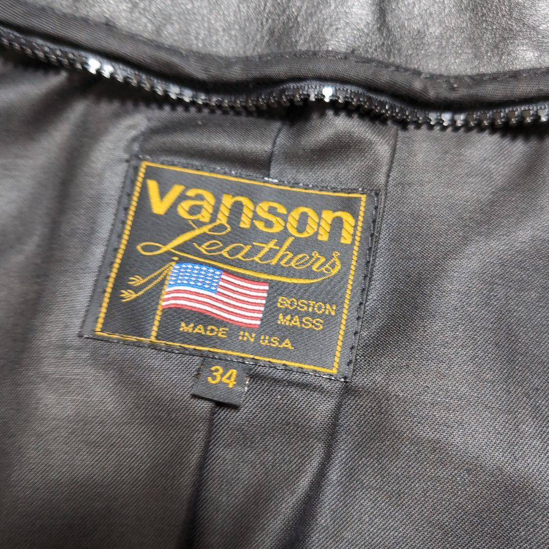 VANSON タイプB シングルライダース 34　ブラック　難あり