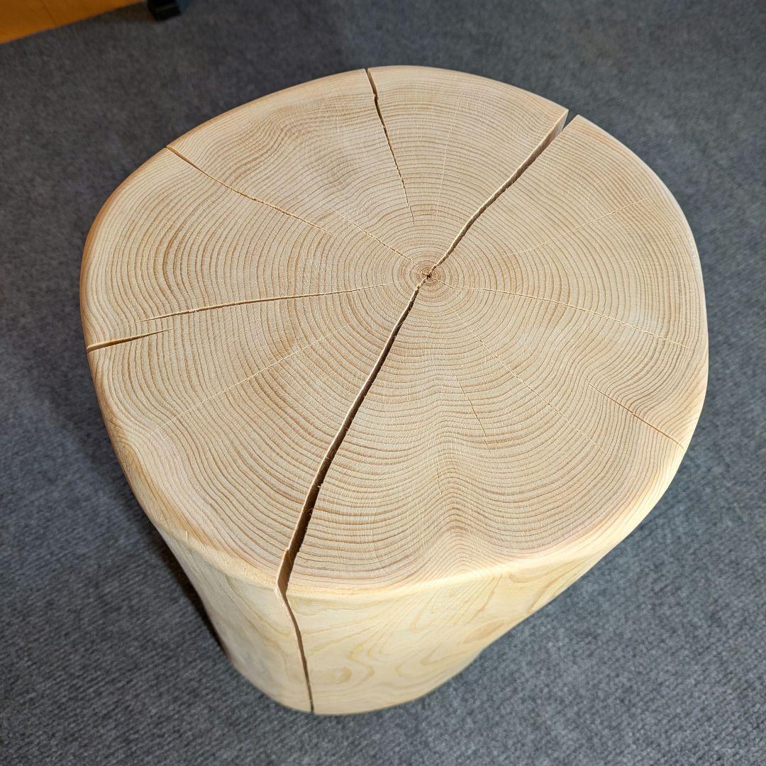 天然ヒバ　丸太　椅子　スツール　テーブル　高さ約40.5㎝