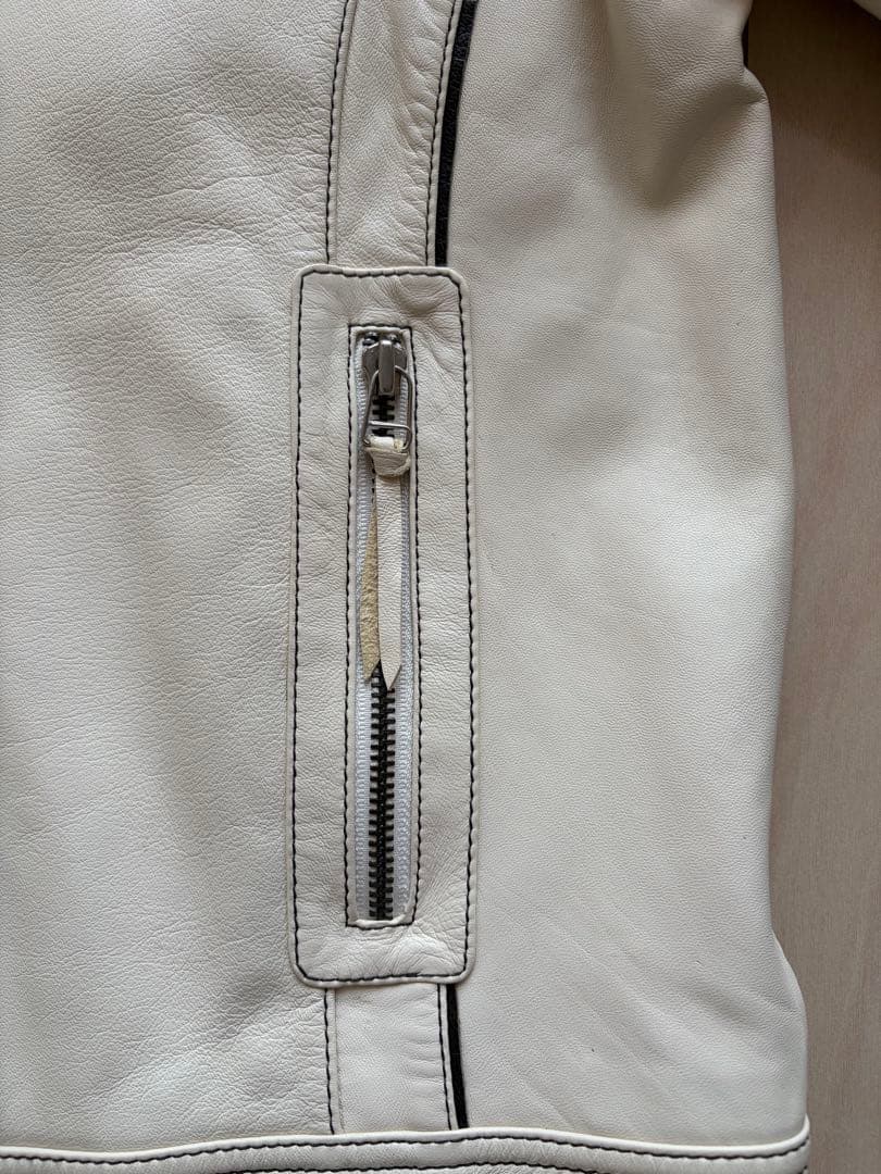 [希少] 鹿革 ディアスキン シングルライダースジャケット L TUVALU