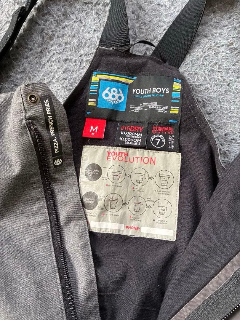 686 子ども用 スノーボードウェア ビブパンツ