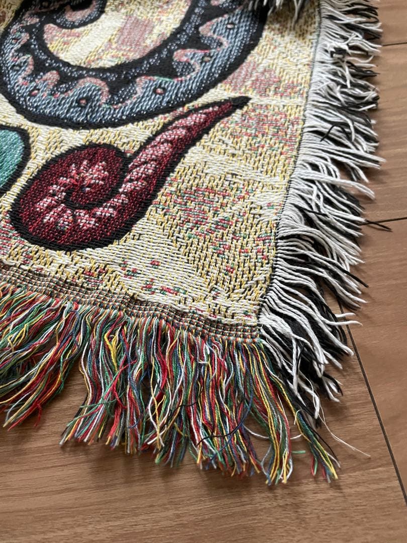 B04015 ヴィンテージ　ラグ　マルチカバー　馬　ホース　130×177