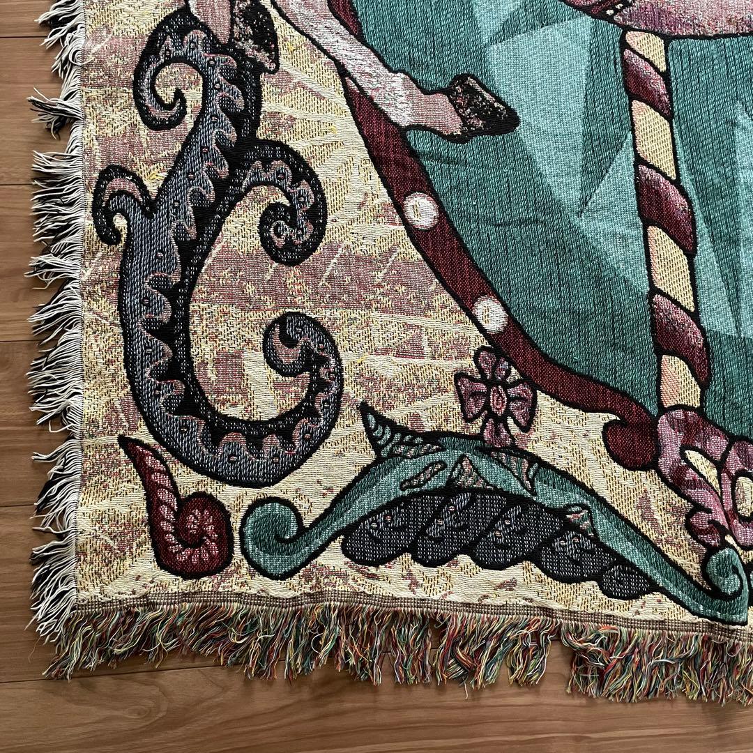 B04015 ヴィンテージ　ラグ　マルチカバー　馬　ホース　130×177