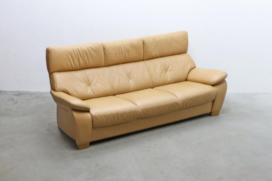 karimoku カリモク ZT73 本革 レザー 3P ソファ モダン