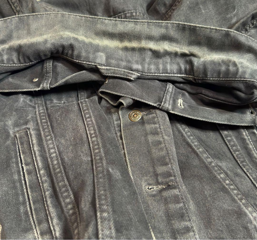00s Euro Levis 後染め ブラック デニムジャケット Gジャン