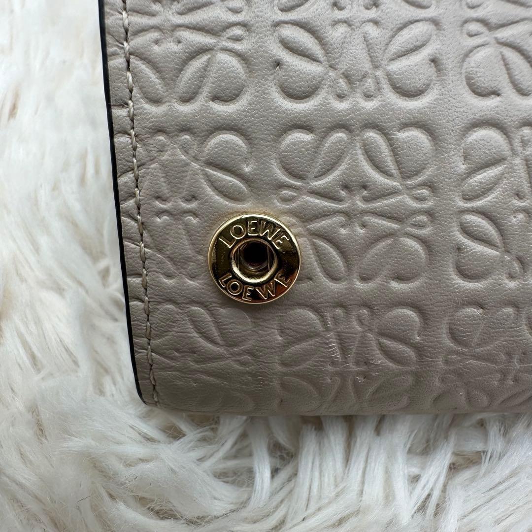 ✨箱あり✨美品　ロエベ　キーケース　リピートアナグラム　6連　ライトオーツ