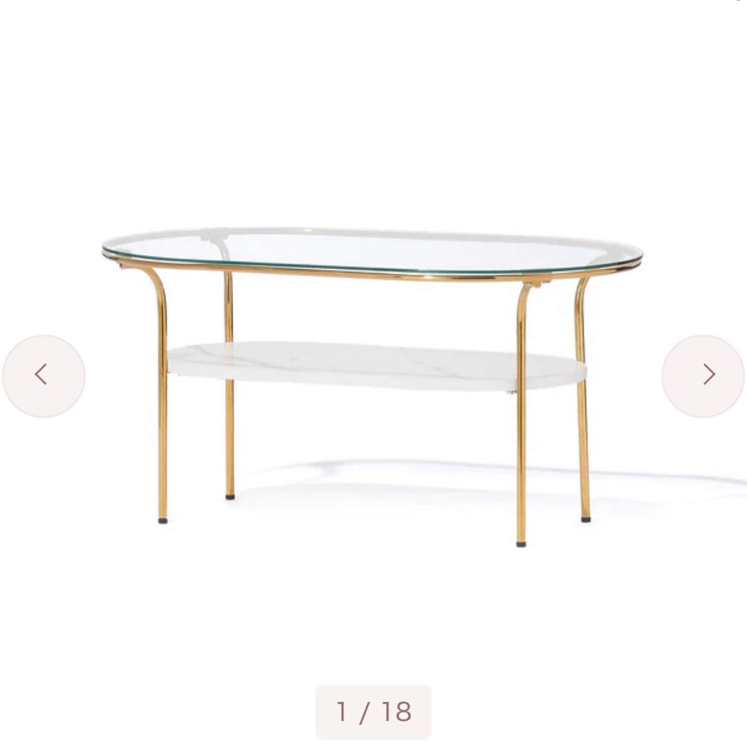 francfranc レガートコーヒーテーブル ゴールド×マーブル S