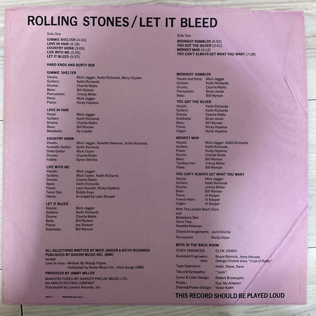 ローリングストーンズLet It Bleed USオリジナルレコード