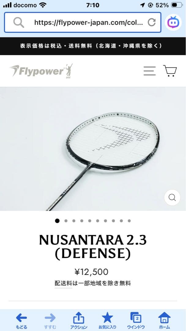 フライパワーバドミントンラケット NUSANTARA 2.3 (DEFENSE)