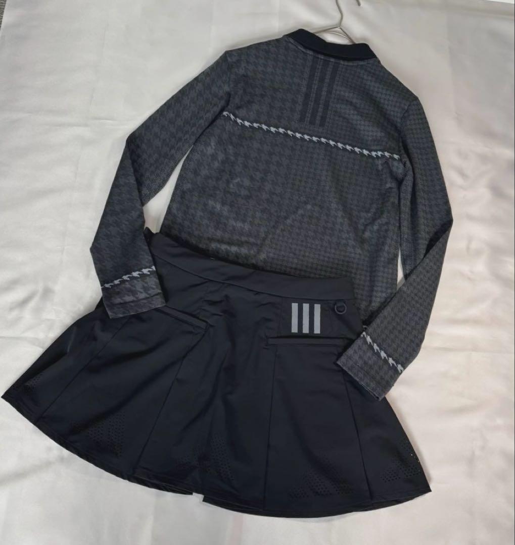 新品adidas ゴルフ　PRIMEKNIT襟付きニット　パンチングスカート