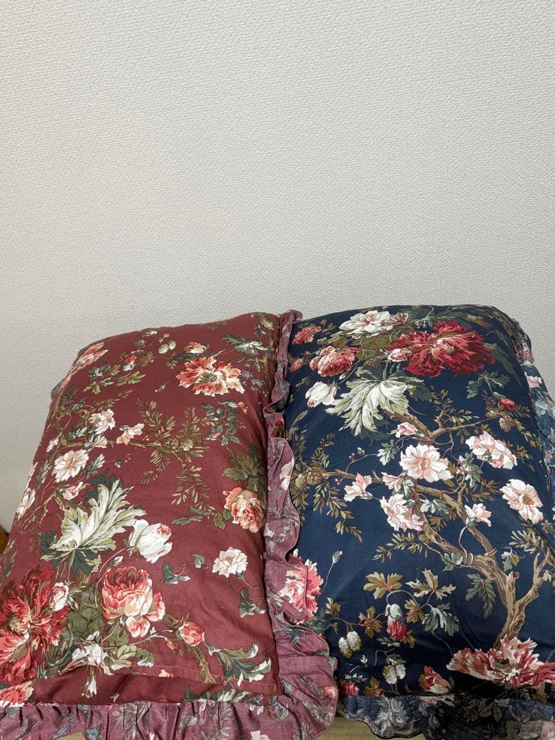 TAKEI 花柄 枕カバー＋枕 2セット まとめ売り コットン100%