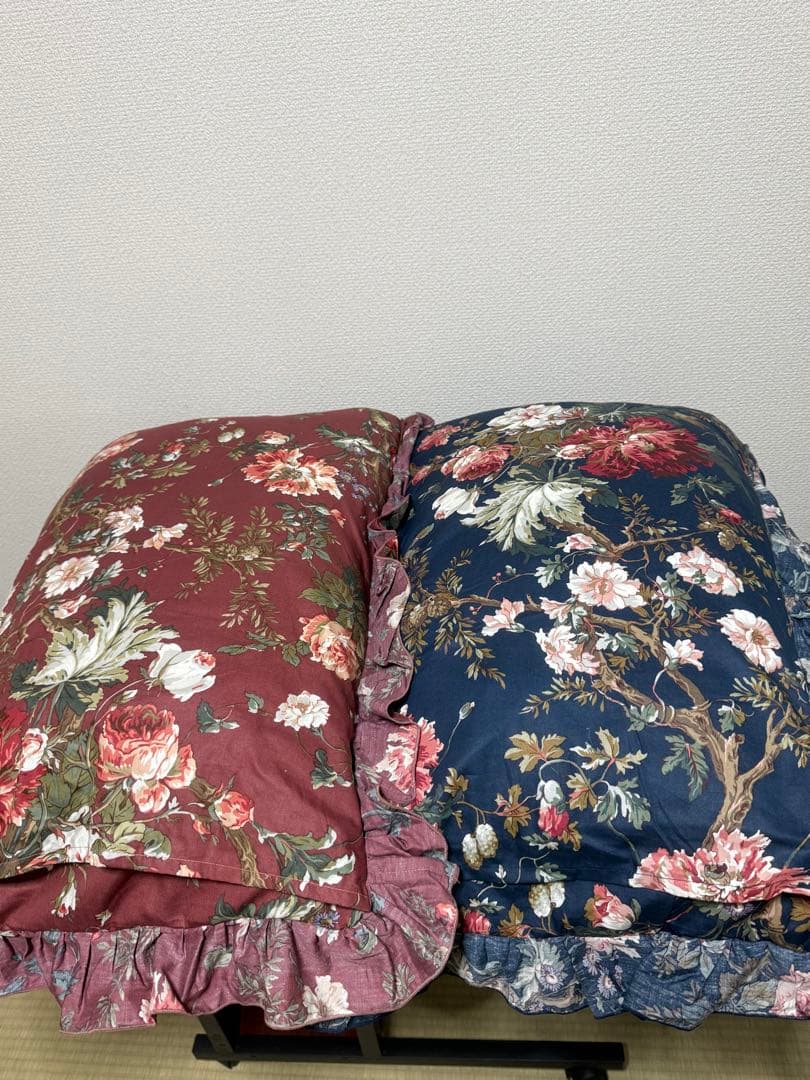 TAKEI 花柄 枕カバー＋枕 2セット まとめ売り コットン100%