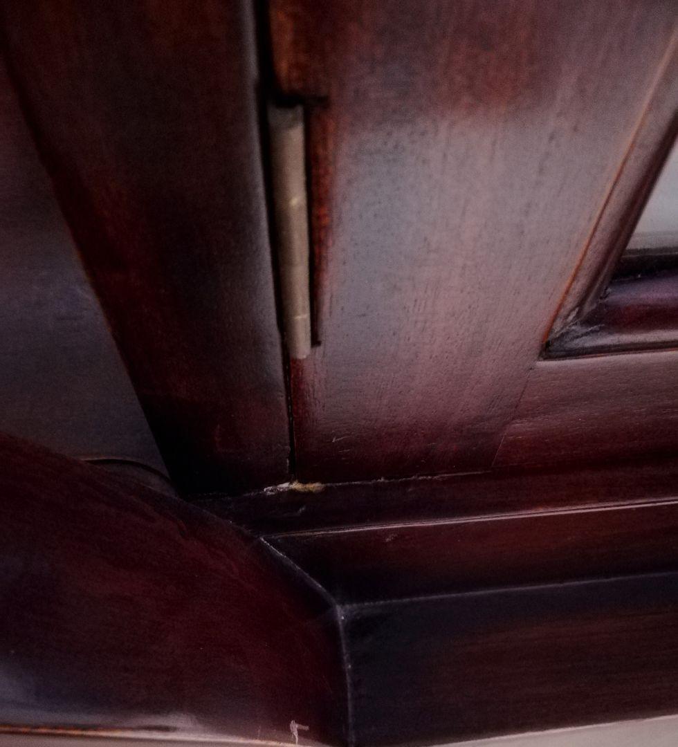 マホガニー　シンデレラワゴン　馬車　アンティーク　木製　家具　ブラウン　収納　棚