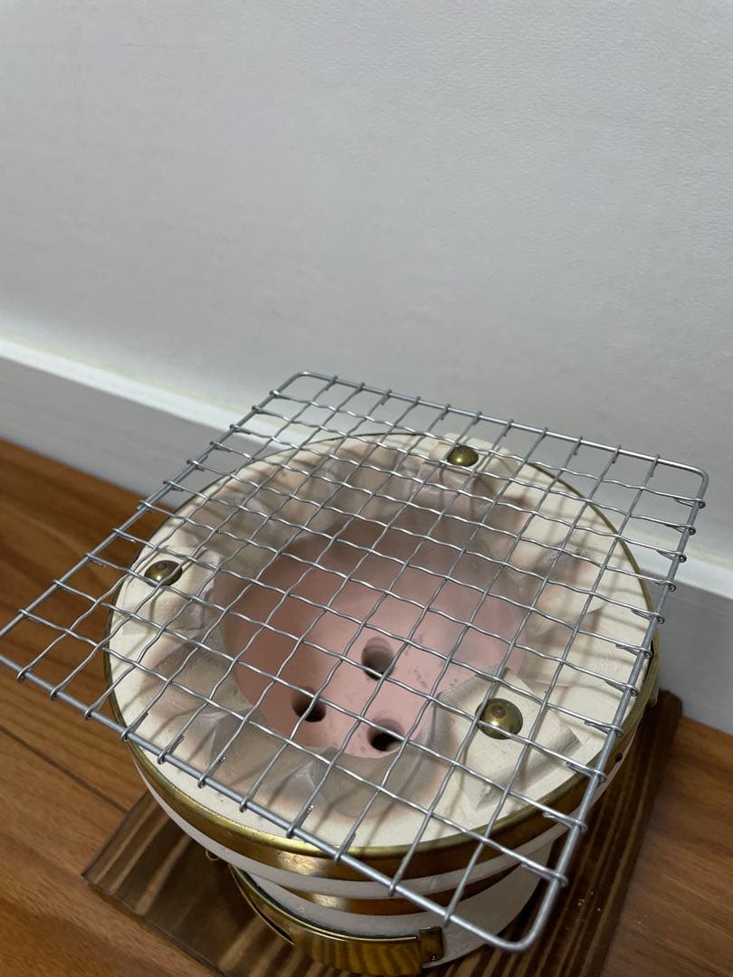 値下げ純珪藻土切り出し七輪 能登燃焼器工業製 真鍮巻朝顔型 短期使用品 おまけ付