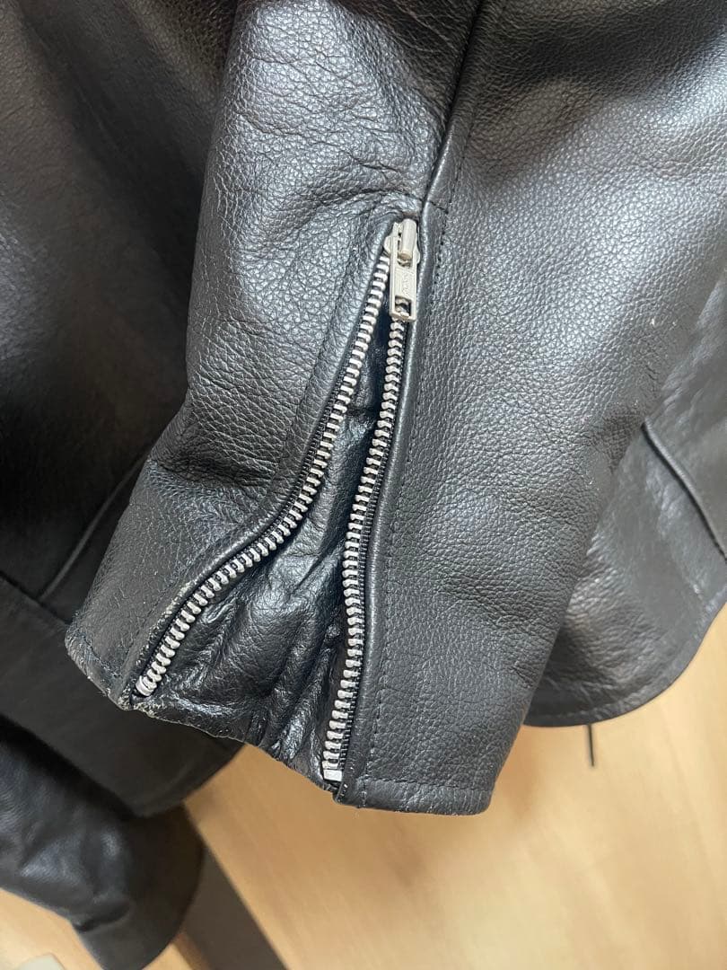 HORN WORKS ホーンワークス　ダブルライダースジャケット　黒　牛革　4L