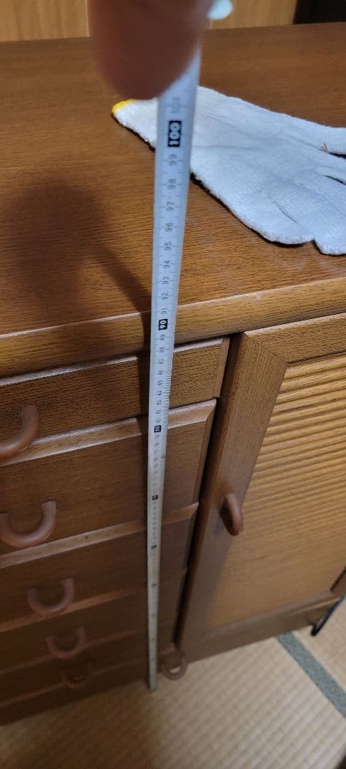 即購入OK ブラウン木製ラック 5引き出し付き