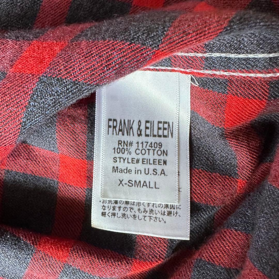 良品 フランク&アイリーン フランネルシャツ ブロックチェック M相当 レッド