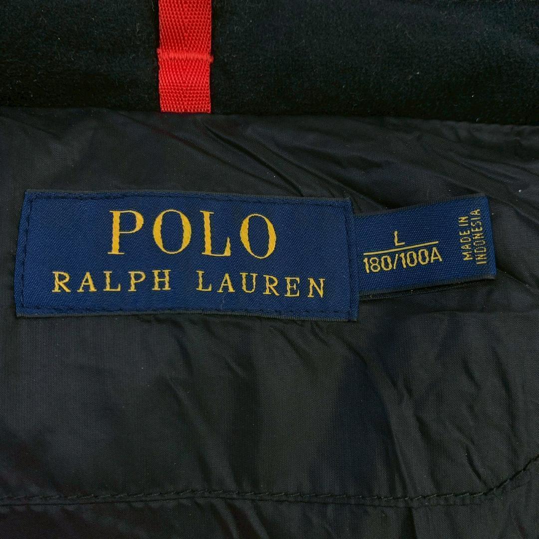 ポロラルフローレン ダウンベスト ビッグポニー刺繍 ブラック L　D982