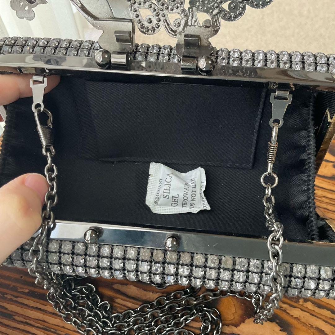 パーティーバッグ　ラインストーン　ブラック　ショルダーバッグ