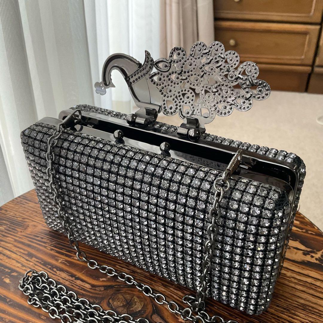 パーティーバッグ　ラインストーン　ブラック　ショルダーバッグ