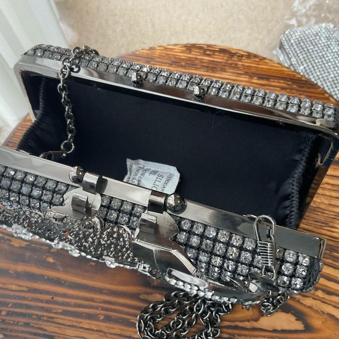 パーティーバッグ　ラインストーン　ブラック　ショルダーバッグ
