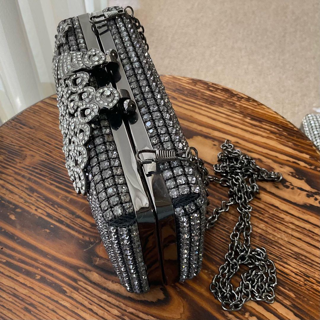 パーティーバッグ　ラインストーン　ブラック　ショルダーバッグ